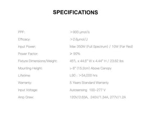 ThinkGrow Model-V 350W Horticulture LED Grow Light with full spectrum and separate Far-red channel