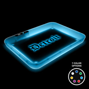 Dope Trays x Detroit White - background Blue logo