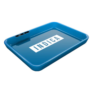 Dope Trays x Indica  - Blue background white logo