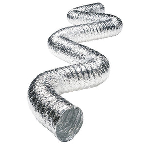 Hydro Crunch Non-Insulated Flexible Aluminum Ducting with Duct Clamps