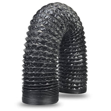 Hydro Crunch Non-Insulated Black Lightproof Flexible Aluminum Ducting with Duct Clamps