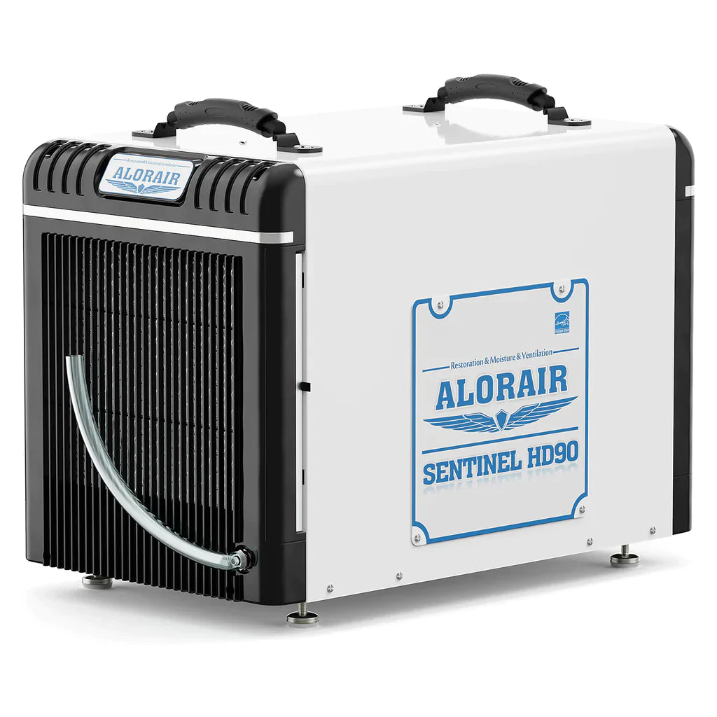 ALORAIR SENTINEL HD90 ENERGY STAR BASEMENT & CRAWL SPACE DEHUMIDIFIER 90 PINTS/DAY, GRAVITY DRAINING,ENERGY STAR, CE,ETL CERTIFICATE CAPACITY: 90 PPD (AHAM), 198 PPD (SATURATION)