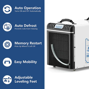 ALORAIR SENTINEL HD90 ENERGY STAR BASEMENT & CRAWL SPACE DEHUMIDIFIER 90 PINTS/DAY, GRAVITY DRAINING,ENERGY STAR, CE,ETL CERTIFICATE CAPACITY: 90 PPD (AHAM), 198 PPD (SATURATION)