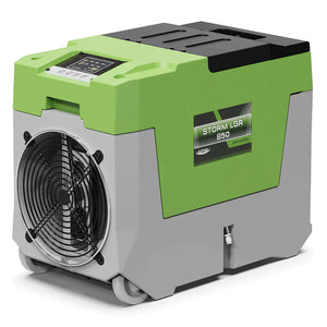 ALORAIR STORM LGR 850 180 PPD COMMERCIAL DEHUMIDIFIER WITH PUMP, 28 GALLONS HEAVY DUTY INDUSTRIAL WATER DAMAGE RESTORATION DEHUMIDIFIER, SMALLER SIZE, FOR HOMES BASEMENTS, GARAGES, AND JOB SITES, BLUE/GREEN