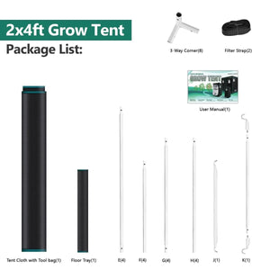 Mars Hydro 2x4 Grow Tent - 48"X24"X71" (120X60X180 cm)