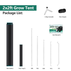 Mars Hydro 2x2 Grow Tent - 24''X24''X55'' (60X60X140 cm)