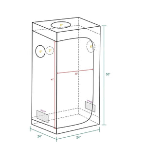 Mars Hydro 2x2 Grow Tent - 24''X24''X55'' (60X60X140 cm)