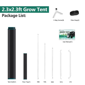 Mars Hydro 2.3x2.3 Grow Tent - 27"X27"X70" (70X70X160 cm)