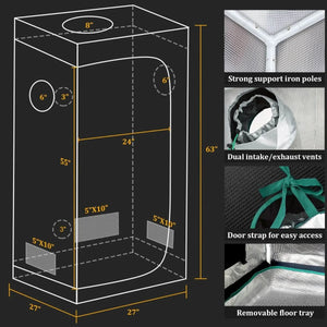 Mars Hydro TS1000 LED Grow Light + 2.3'X2.3' (70X70CM) Indoor Complete Tent Kits