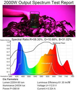 KingLED King Plus 2000W Double Chips LED Grow Light Full Spectrum for Greenhouse and Indoor Plant Flowering Growing (10w LEDs)