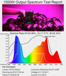 KingLED King Plus 1500W Double Chips LED Grow Light Full Spectrum for Greenhouse and Indoor Plant Flowering Growing (10w LEDs)