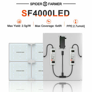 Spider Farmer SF4000 450W LED Grow Light With Dimmer Knob
